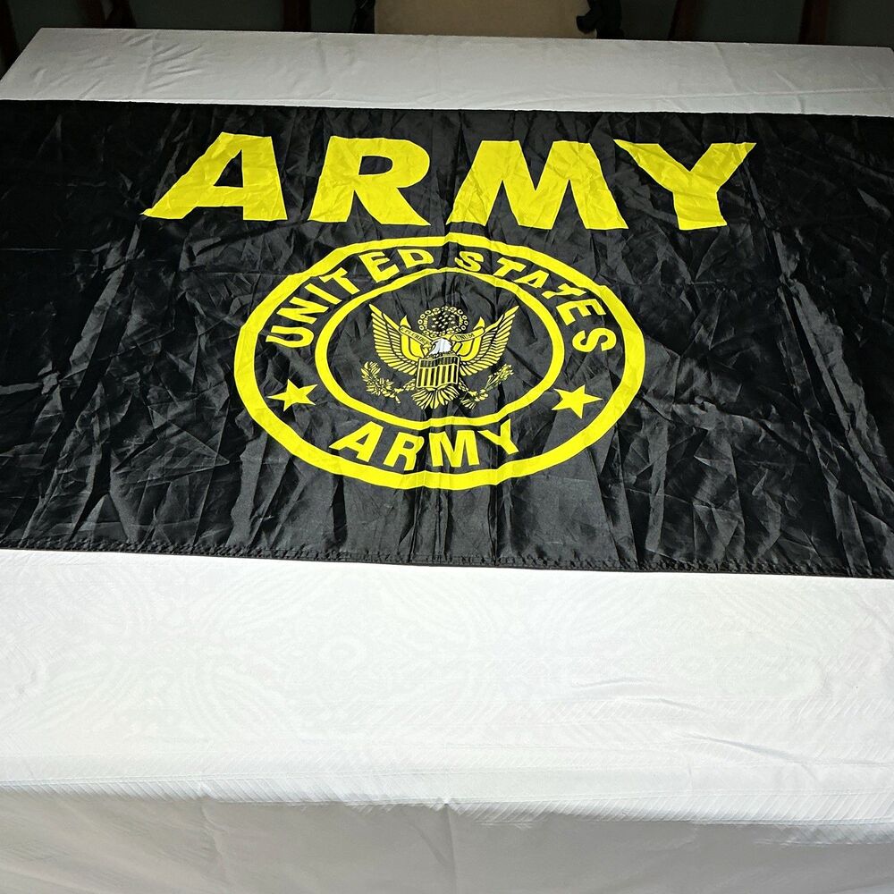 United States Army Black Flag Banner w/ Yellow ARMY Text & US Army Seal